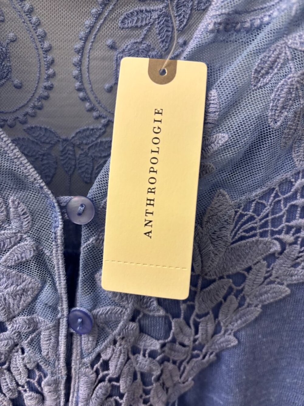 Anthropologie Lace Tee Shirt - Picture 3 of 4